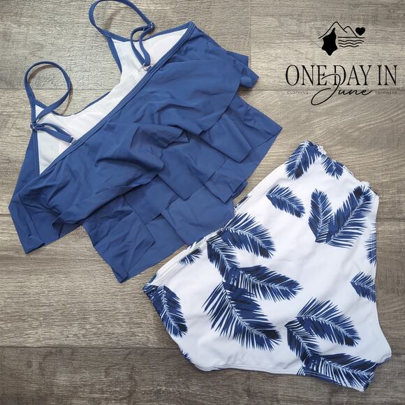 Adisputent High Waist Flounce Bikini Swimsuit Size M - Picture 7 of 7